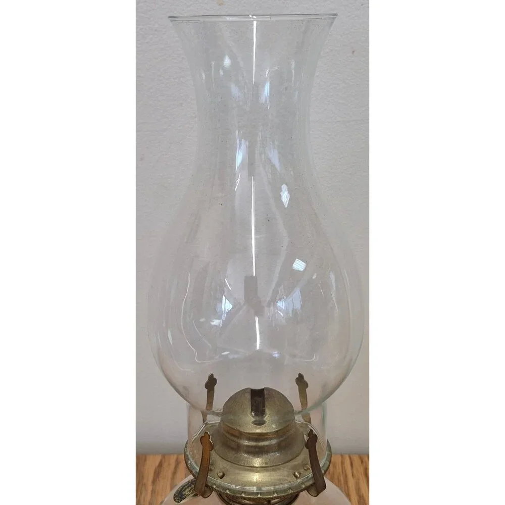 Vintage Hobnail Glass Oil Lamp Lamplight Farms Brass Burner Farmhouse Decor - Picture 7 of 9
